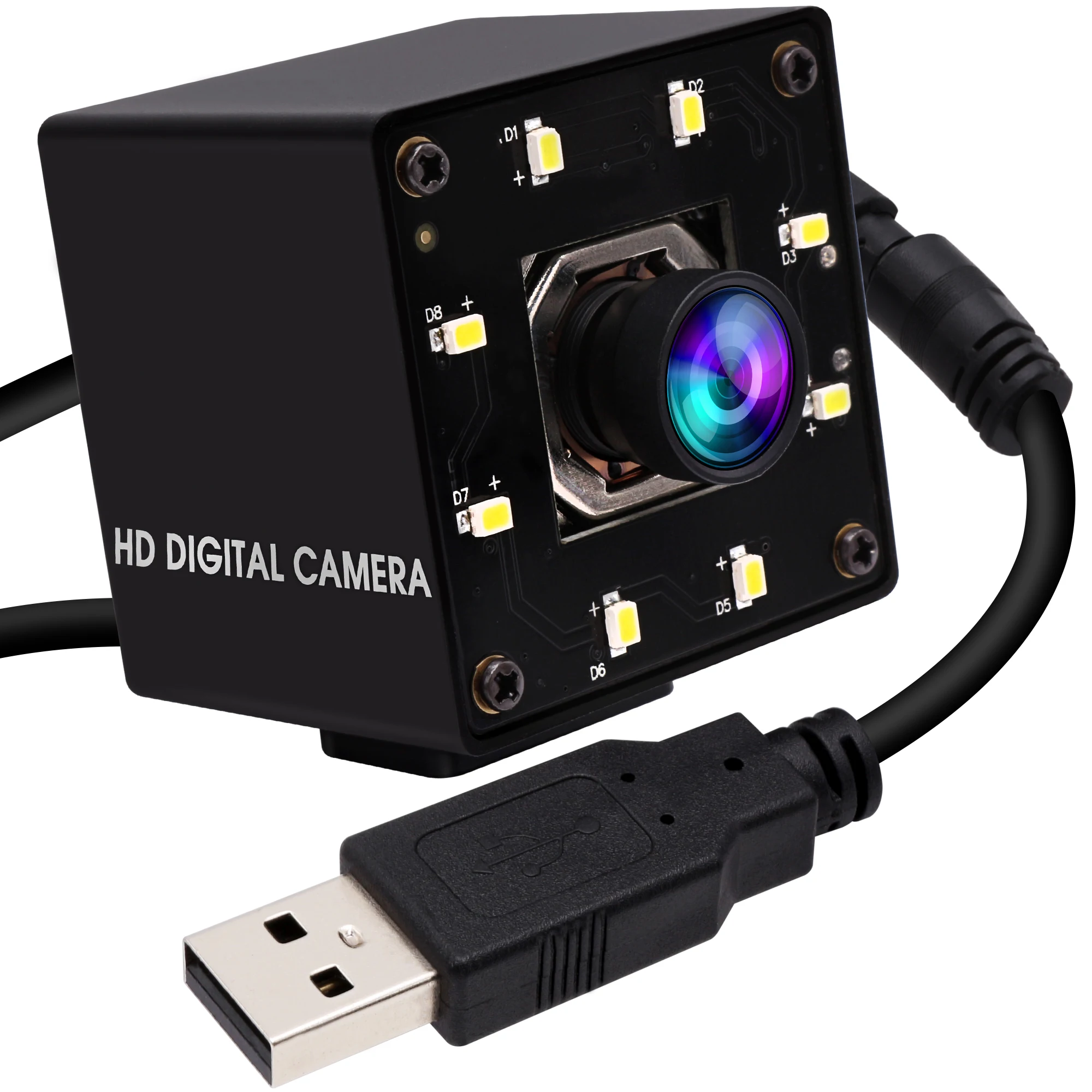 12MP Day Night USB Camera 4K Autofocus Webcam for Computer IMX577 UVC Wide Angle No Distortion 120fps High Speed Video Camera