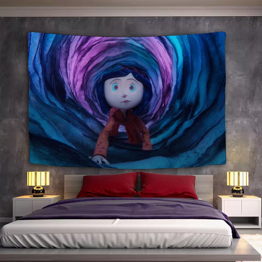 مضحك كول C-الورالين فيلم الكرتون نسيج خلفية معلقة القماش غرفة نوم نسيج غرفة ديكور الجمالية نسيج الجدار الشنق