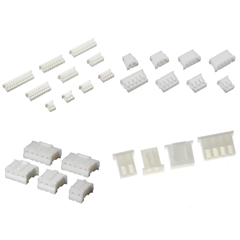 100Pcs JST SH ZH PH XH Connector Housing 1.0mm 1.25mm 1.5mm 2.0mm 2.54mm 2P 3P 4P 5P 6P 7P 8P 10P Plastic Plug Shell Assortment