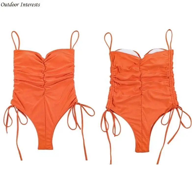 

Women Tummy Control Swimsuits Ruched Drawstring Bathing Suits Swimwear 400C