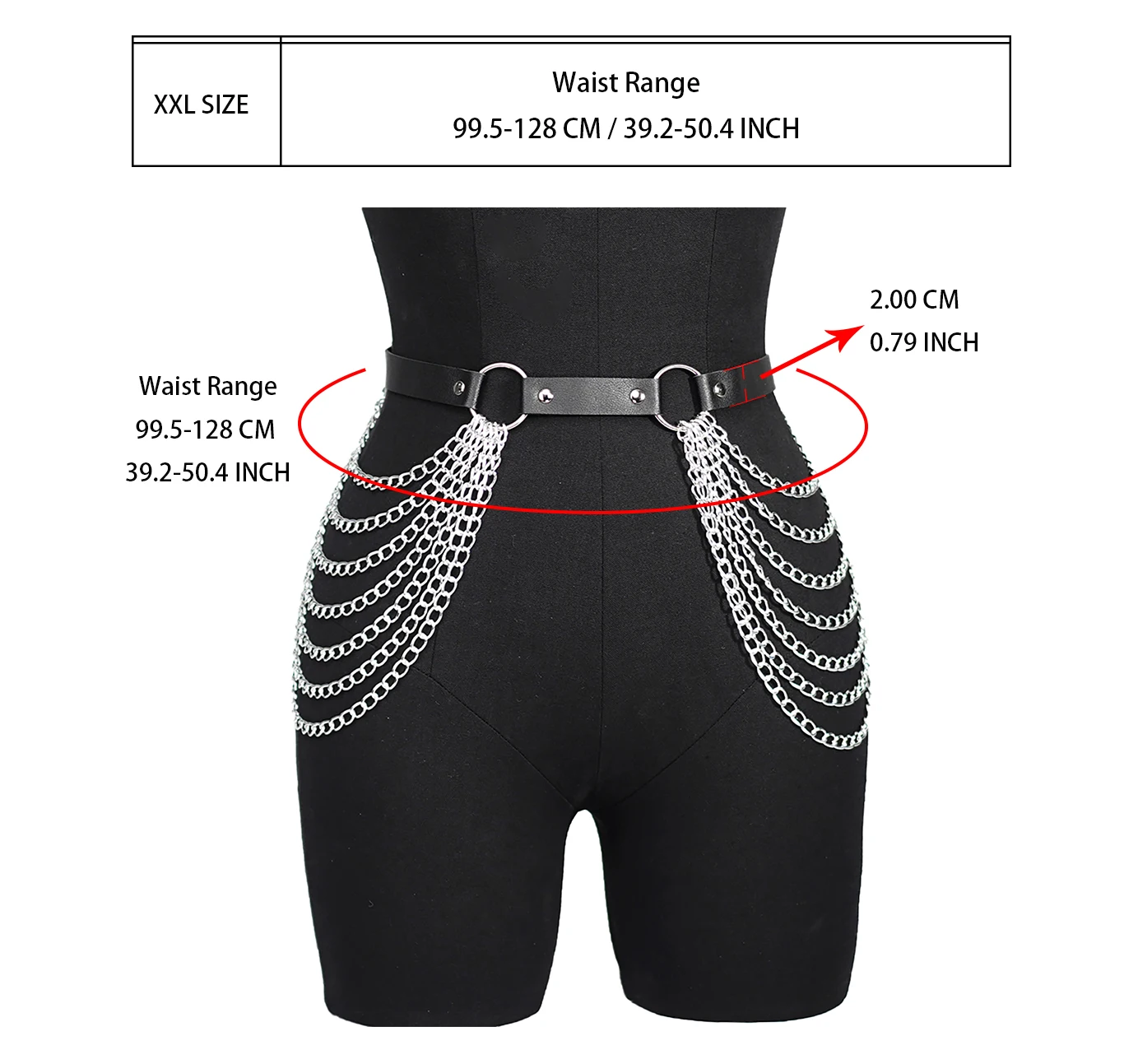 حزام خصر للسيدات مع زخرفة فاسق قابلة للتعديل، إكسسوارات الحفلات اليومية والعطلات، سلع جلدية مثيرة لحزام الحصان #5