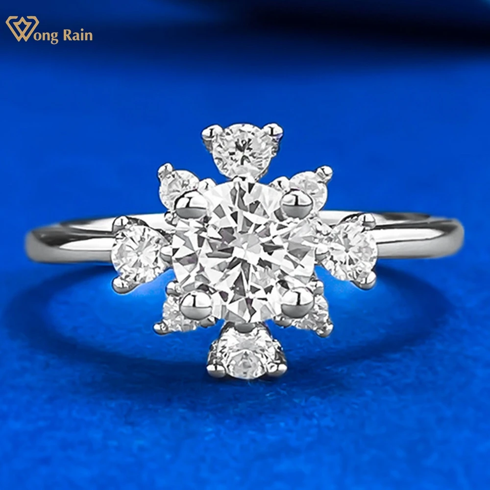 

Wong Rain 100% 925 Sterling Silver Round Cut 5.5MM Lab Sapphire High Carbon Diamonds Gemstone Women Rings Fine Jewelry Wholesale