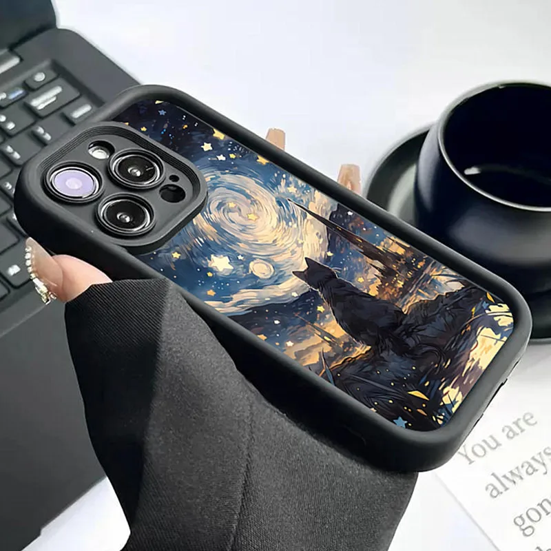 Luxury Moon Print Shockproof Thickened Phone Case For Xiaomi Mi 11 Lite 5G 14 13T 13 12T 12 Poco M6 X6 X5 X3 F5 F6 Pro Cover