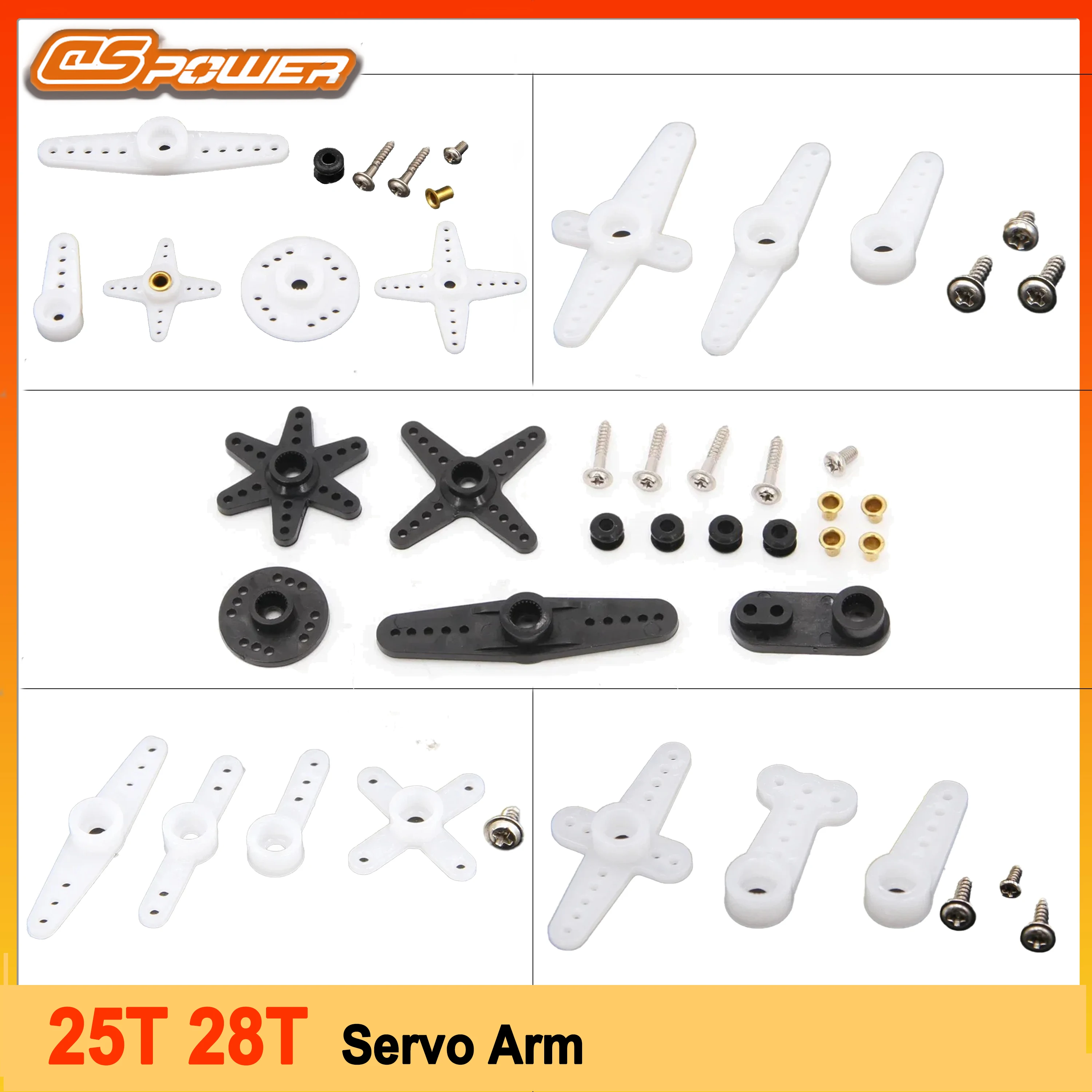 DSpower 25T 28T RC Servo Arm Doppel Kopf Runde Typ Lenkgetriebe Zubehör Set für RC Auto Roboter Boot Flugzeug Modell Spielzeug Teile