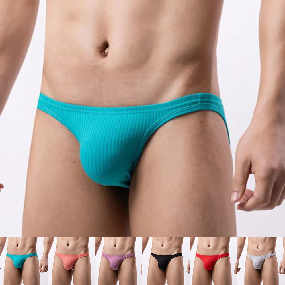 Cuecas elásticas monocromáticas para homens, cuecas de cintura baixa, calcinha sem costura, cuecas respiráveis, lingerie sexy, monocromática