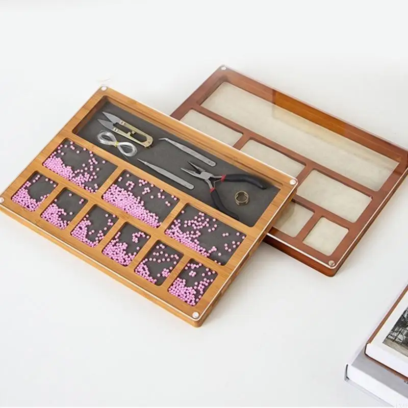 

Bead Storage Jewelry Organizers Tray Multifunctional Bead Organizers Board With Soft Padding And Multiple Compartment