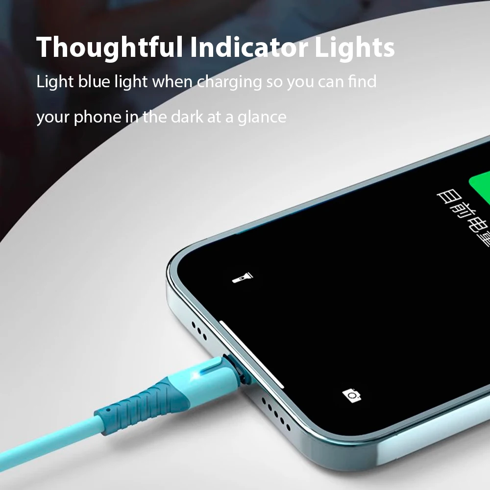 Liquid Soft Rubber Lighting Data Line for Android Apple Type-C Xiaomi Huawei USB Fast Charging Cable Data Line Resistant image 6