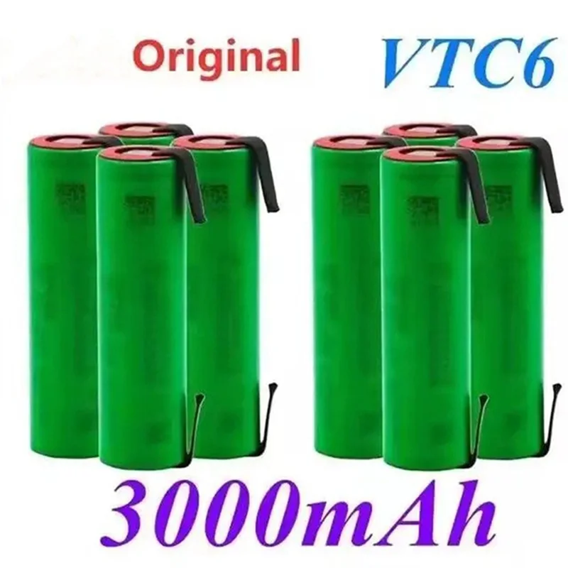 

New 18650 lithium battery 3000mAh 3.7v 25A US18650VTC6 high power power tool battery 18650 rechargeable battery+Nickel sheets