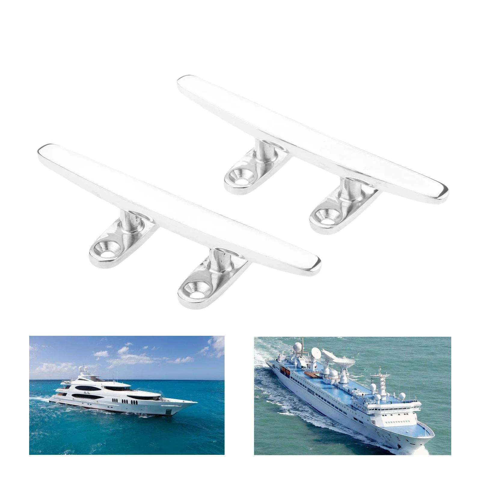 2pcs 4/5 Inch Marine Boat Cleat Grab Handle 316 Stainless Steel Ships Deck Dock Rope Cleat Hardware Accessories for Marine Yacht