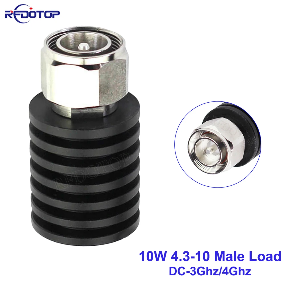 

10W 4.3-10 Male RF Coaxial Termination Dummy Load 3Ghz/4Ghz SWR＜1.2 50 Ohm Connector Socket Brass Straight Coaxial RF Adapters