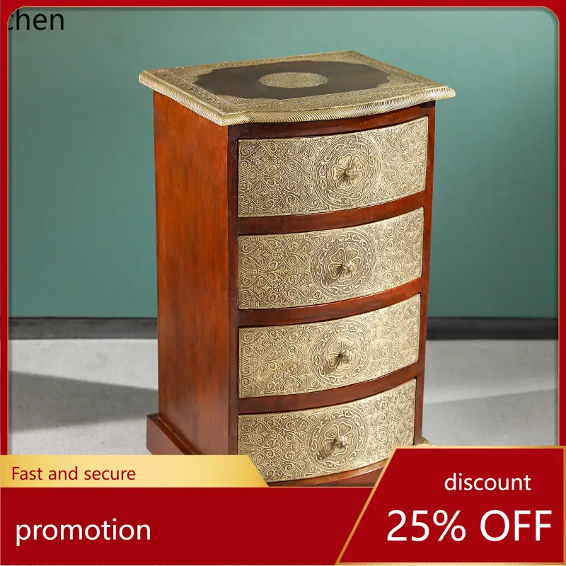 YFY  wooden corner cabinet, all solid wood four-drawer cabinet, small bedside cabinet, narrow-sided  small drawer cabinet