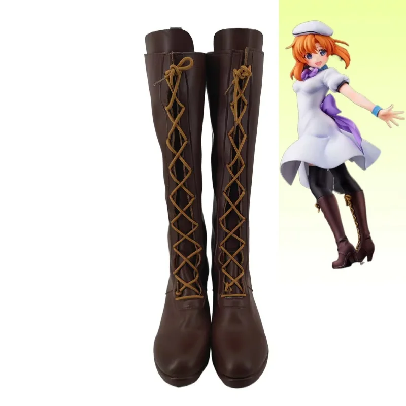 Higurashi When They Cry Ryugu Rena Cosplay Shoes Boots Girl Costume Halloween Accessories High Heels Boots