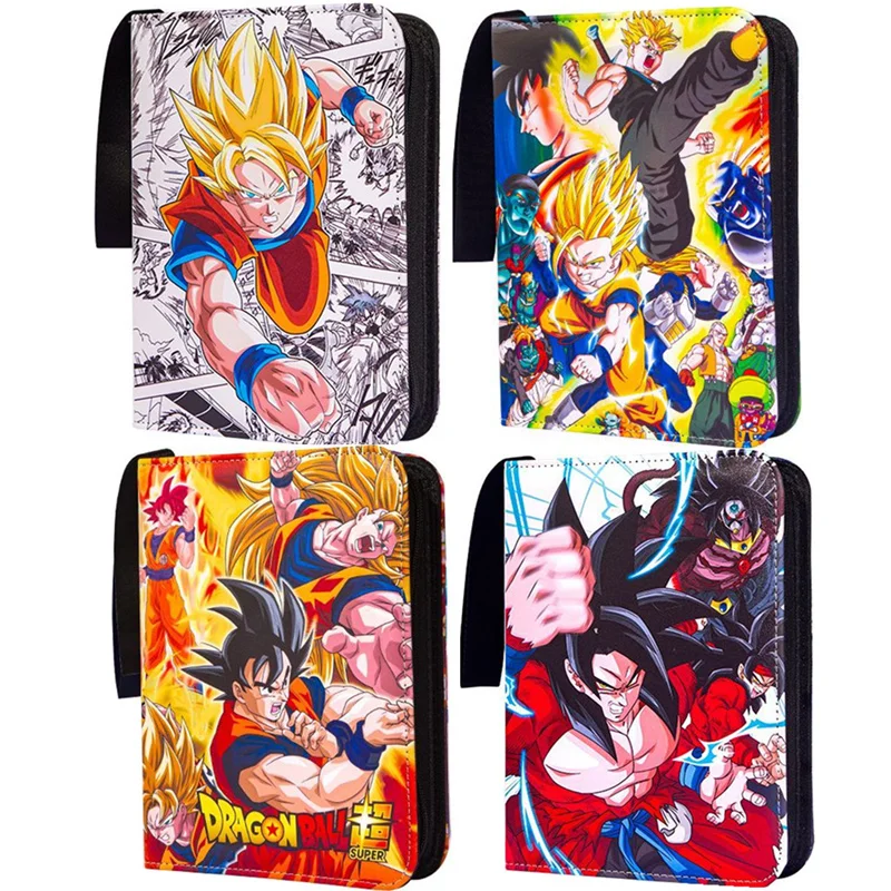 

400/900pcs Dragon Ball Z Card Album Book Folder 4/9 Card Slots Collections Zipper Double Pocket Zipper Card Binder Holder