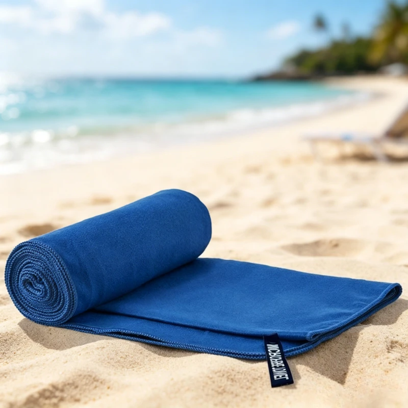 Double Sided Velvet Bath Large Towel Microfiber Quick Dry Summer Beach Towel Outdoor Sweat Absorbing Sports Towel