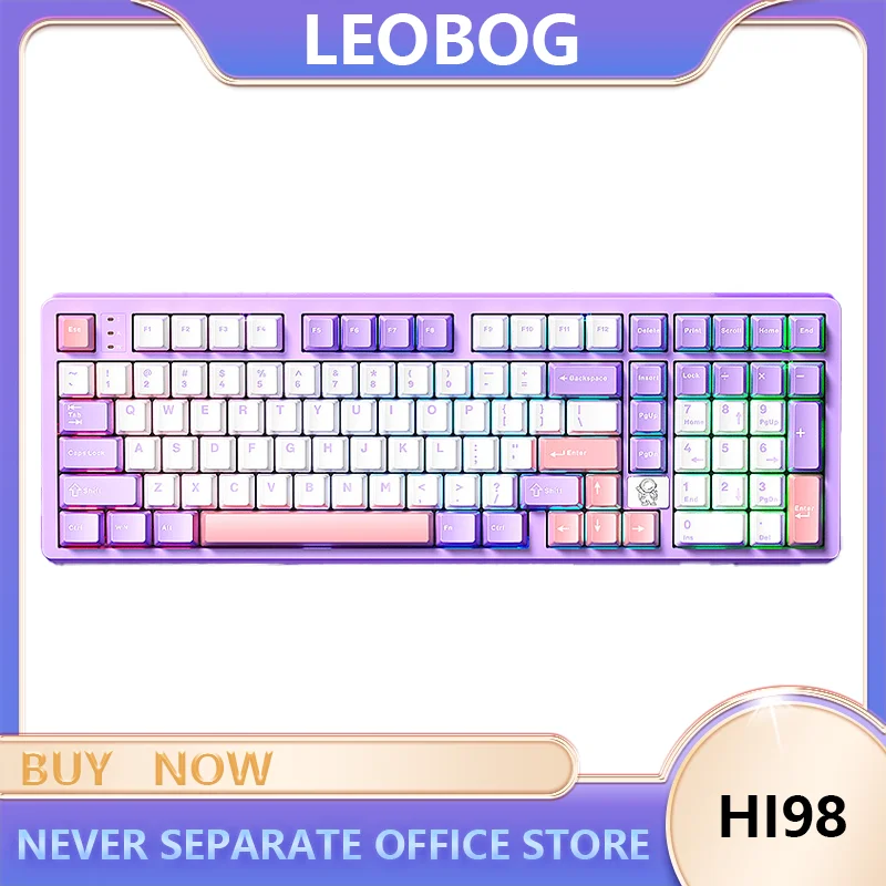 

Leobog Hi98 Wired Keyboard Aluminum Mechanical Keyboard Hot Swap Customized Gaming Keyboard For Laptop E-Sports Gamer Accessory