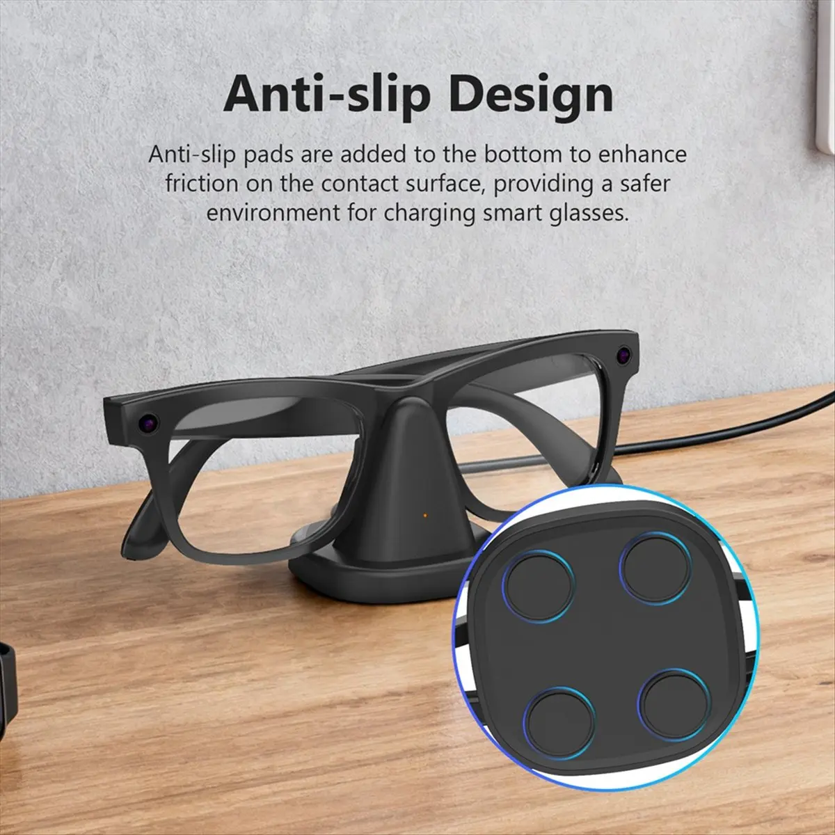 Punctual- For Rayban Meta Smart AI Glasses Charging Stand Portable Travel Charger Station Adapter with LED Indicator Lightweight