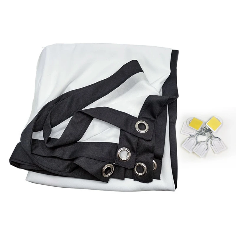 Tragbare Projektor-Leinwand für Heimkino im Freien, HD, weiß, faltbar, knitterfrei (84 Zoll) – PZZW