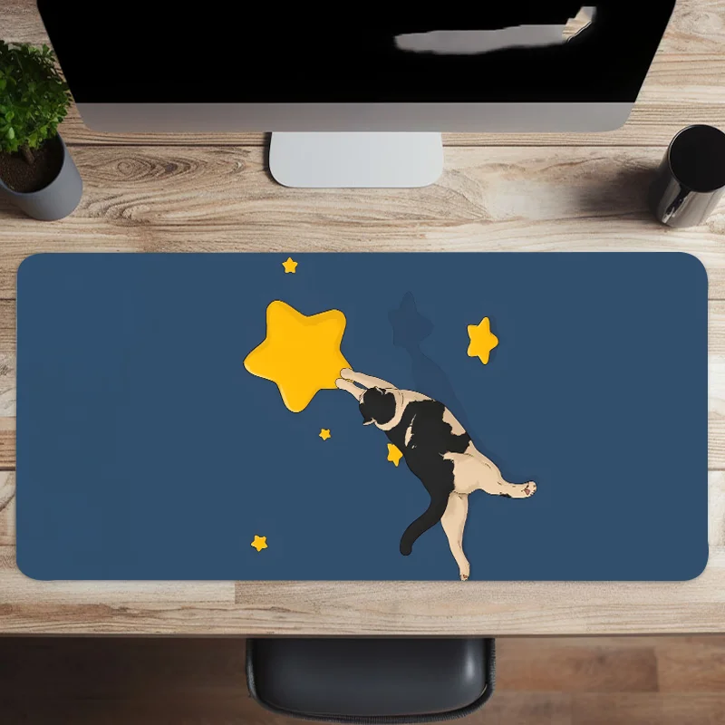 starry sky cat Mausepad starry sky cat Desk Mat Gaming Mat Pad on The Table Gamer Accessories Keyboard Mats Mouse Pad gamer rug