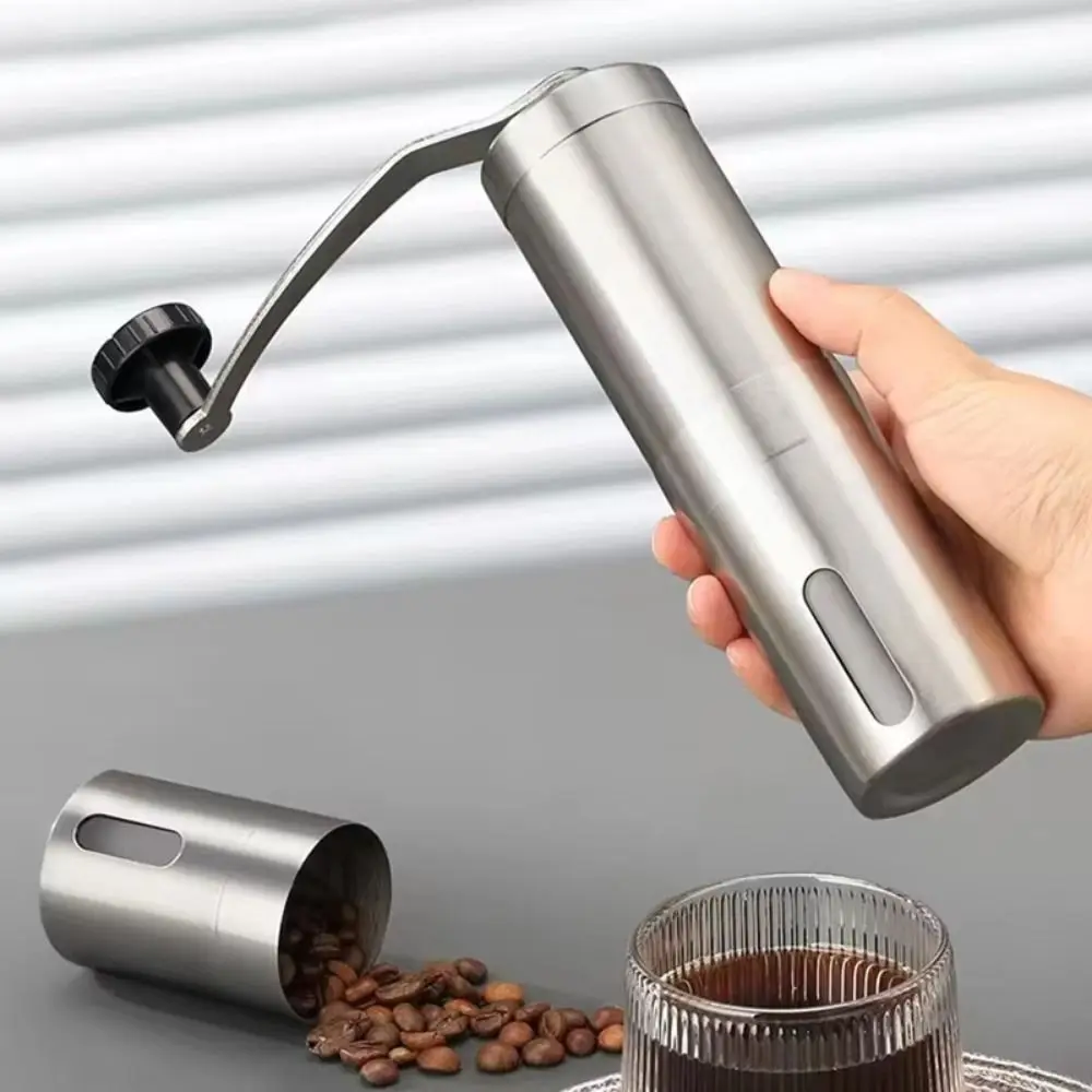 

Stainless Steel Hand Crank Coffee Grinder Adjustable Ceramic Burrs Hand Coffee Mill Professional Portable Manual Coffee Grinder