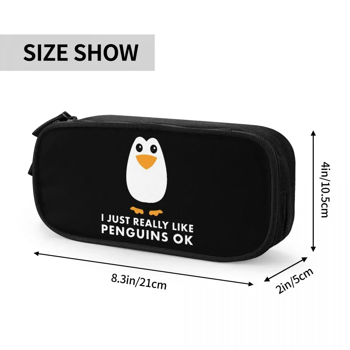 I Just Really Like Penguins OK Pencil Case Cute Penguin Cartoon Animal Pen Box Bag Student  Students School Gifts Pencilcases