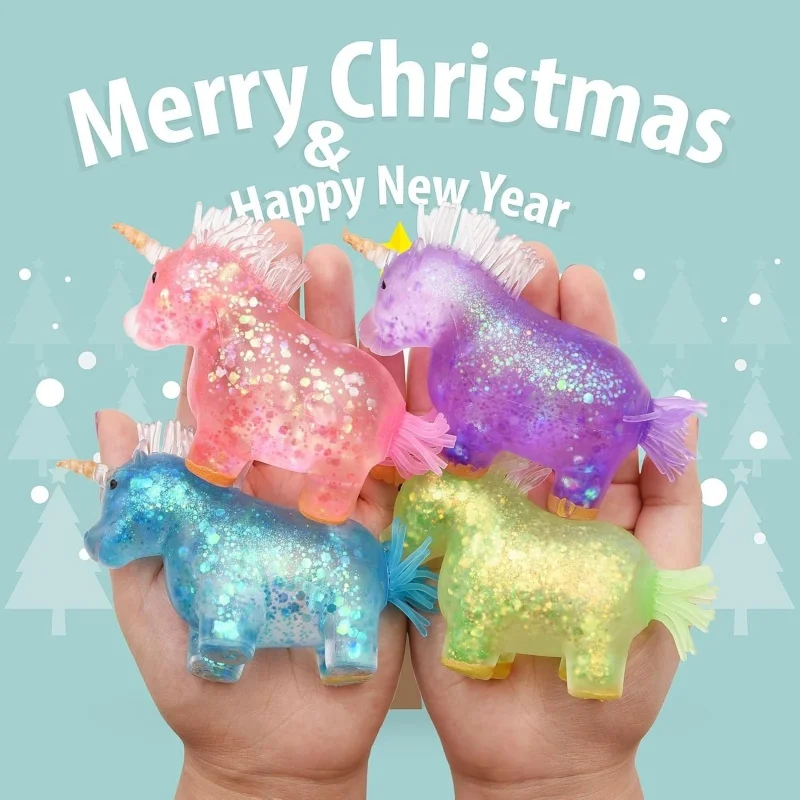 Eenhoorn Squishy Knijp Speelgoed Stressballen voor Kinderen Kerst Sokvullers Verjaardag Valentijnsdag Prijzen Party Favors Cadeaus