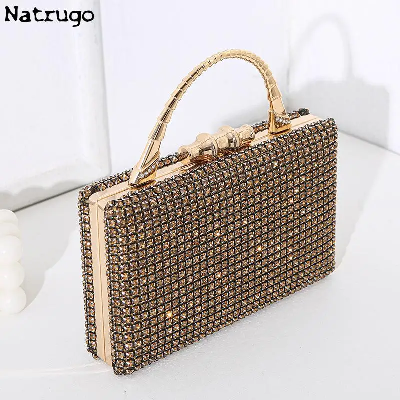 Rhinestone Purse Luxury Designer Handbag 2024 Ladies\' Clutch Evening Bag Female Diamond Lipstick Party Prom Wallet Wedding Pouch