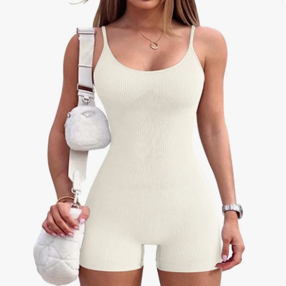 

2024 Hot Sale Womens Sexy Summer Romper Sleeveless Tight Jumpsuit Shorts Bodycon Strap Casual Wear Outfit Beach Party