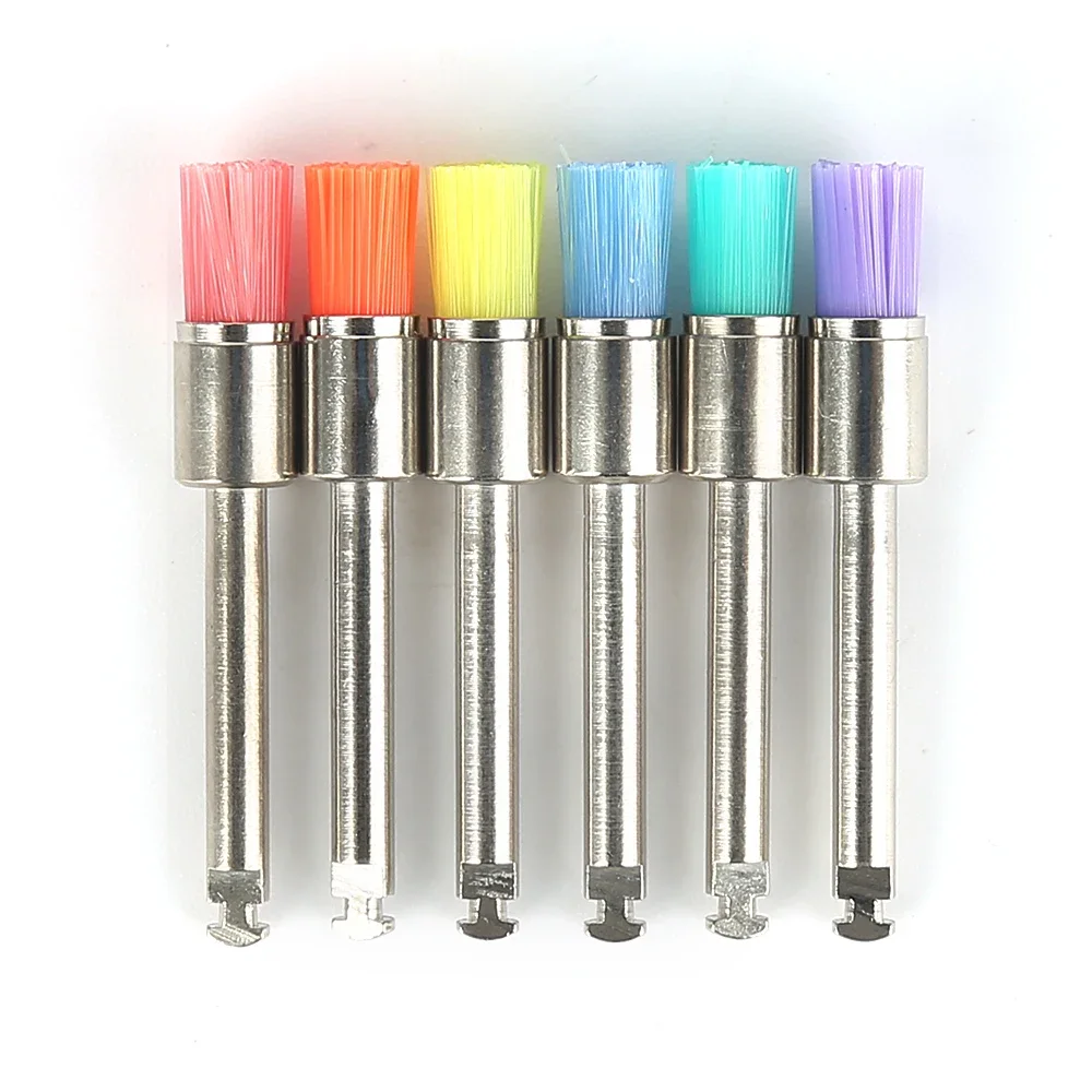 100 Buah Sikat Pemoles Gigi Nilon Kait Profilaksis Datar Kepala Sikat Sekali Pakai untuk Alat Perawatan Dokter Gigi