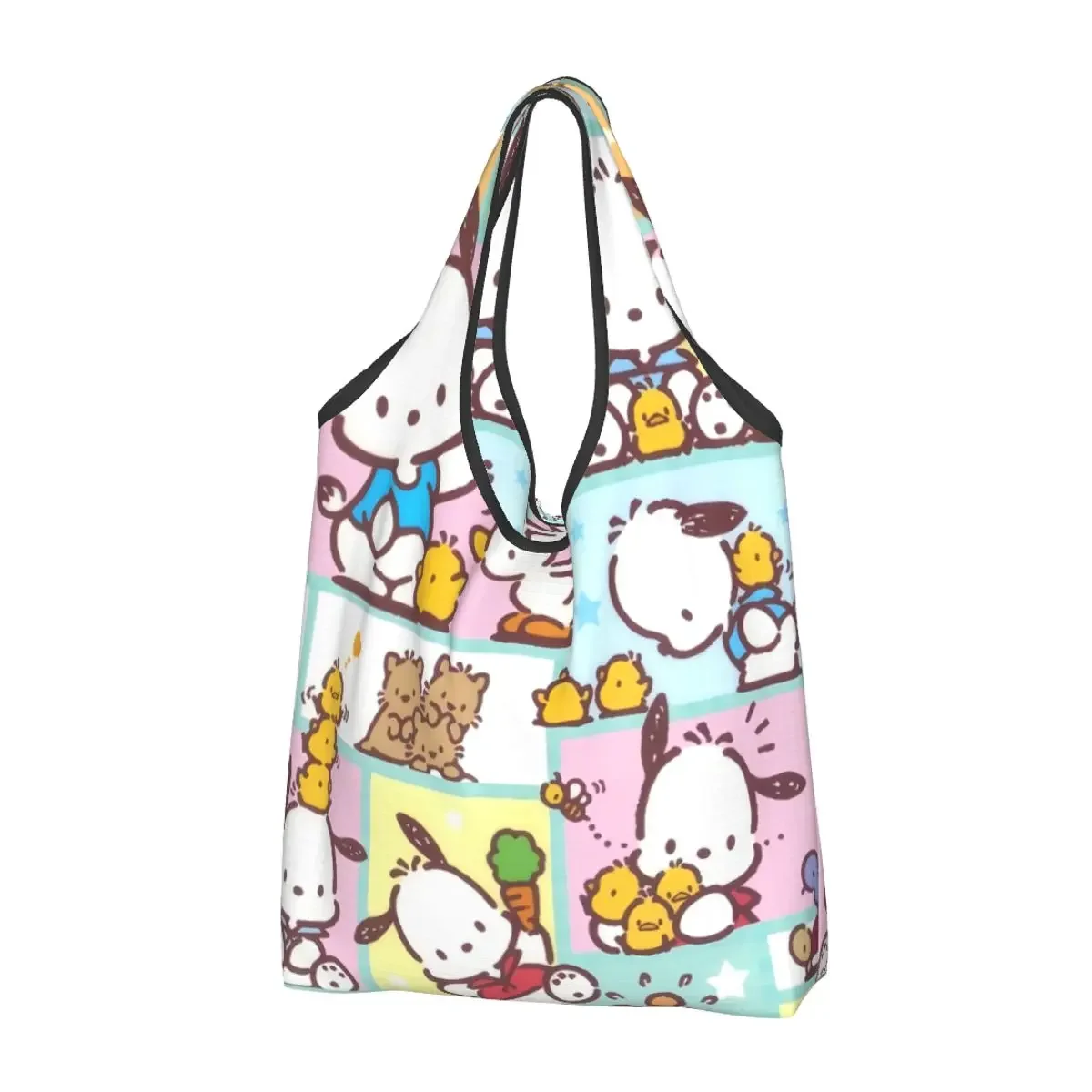 

Custom Reusable Pochacco Sanrio Cartoon Shopping Bag Women Tote Bag Portable Grocery Shopper Bags