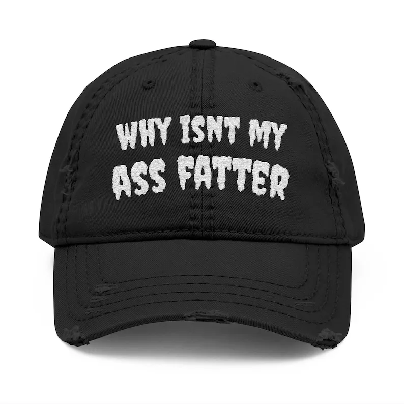 

Embroidered Distressed Dad Hat, Tattered Baseball Cap with Funny Quote, Vintage Style Headwear, Retro Dad Gift, Hipster Accessor