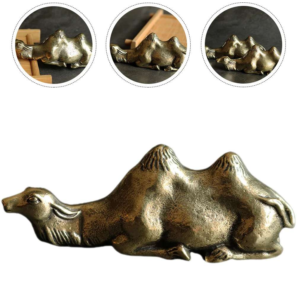 

Brass Brush Pen Rack Vintage Camel Shape Chinese Calligraphy Holder Stand For Desk Pen Organizer Painting Tools Copper