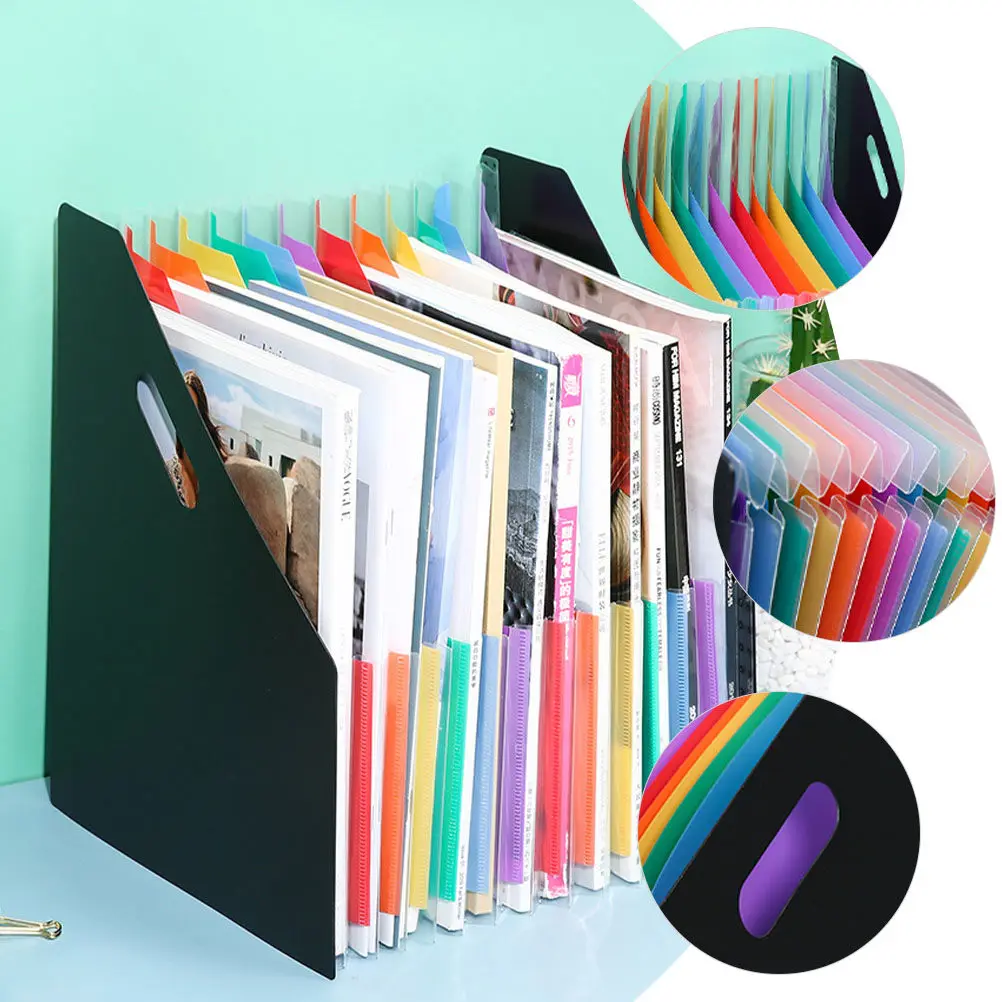 Carpeta de Archivo Expandible de Gran Capacidad, Organizador de Documentos Vertical, Organizador de Recibos y Facturas, Carpeta de Oficina para Escritorio