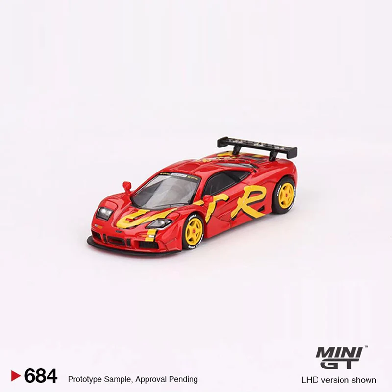 

Модель автомобиля Mini GT 1:64 F1 GTR 1996, презентация, спортивный автомобиль из сплава, литой под давлением, дисплей #684, подарки