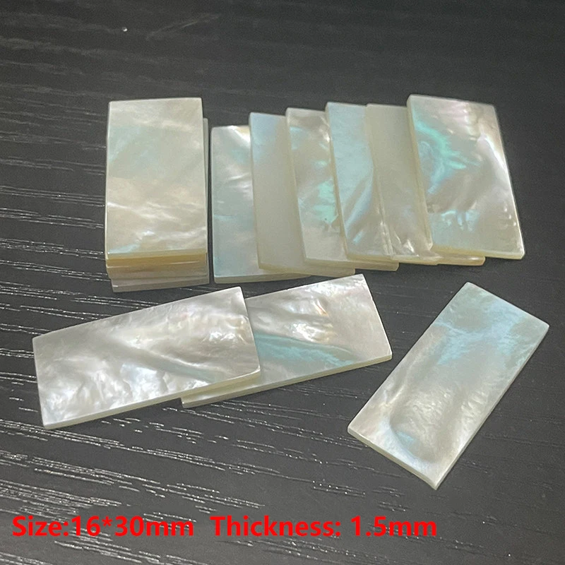 30mm/16mm/1.5mm Natural Mother Of Pearl Shell Slice Pink White Butterfly Rectangular Shell Inlay Process DIY Carved Material