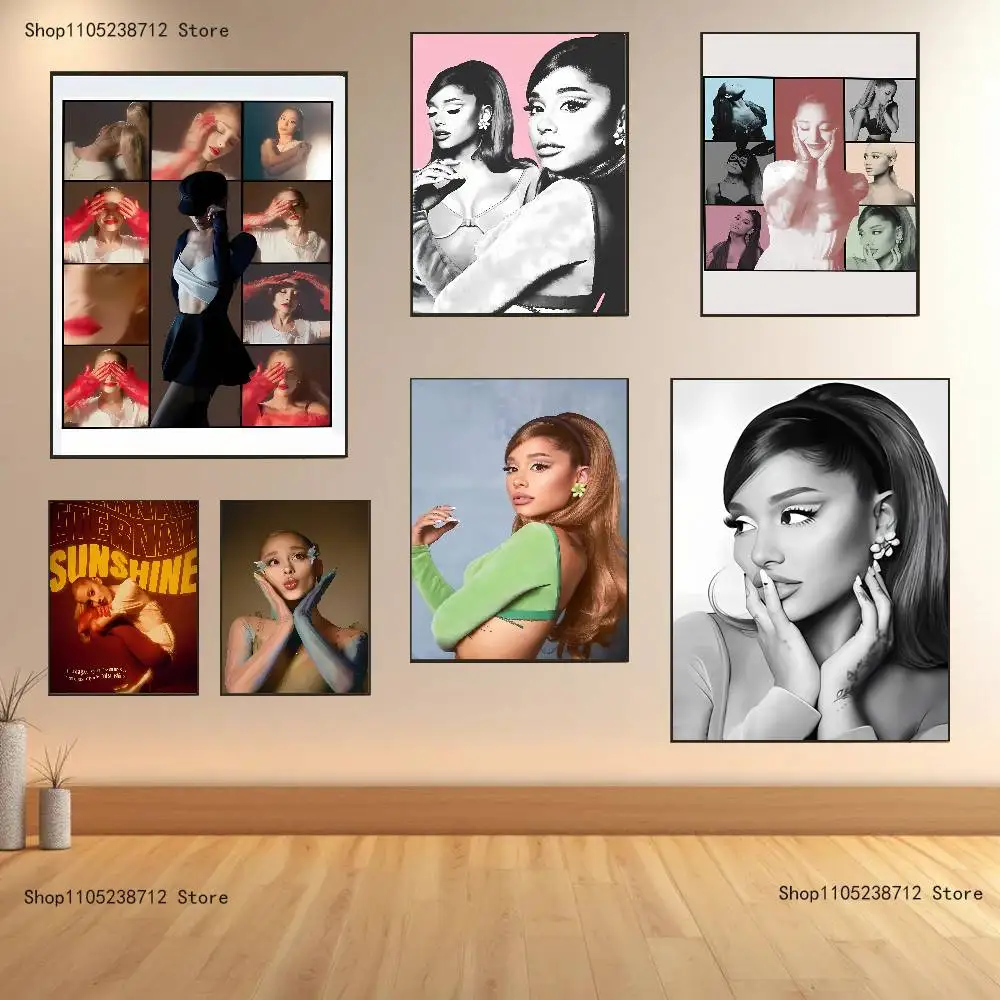 

Pop Singer A-Ariana G-Grandes Poster Prints Wall Art Painting Picture Gift Living Room Bar Restaurant Dec Sticker Large