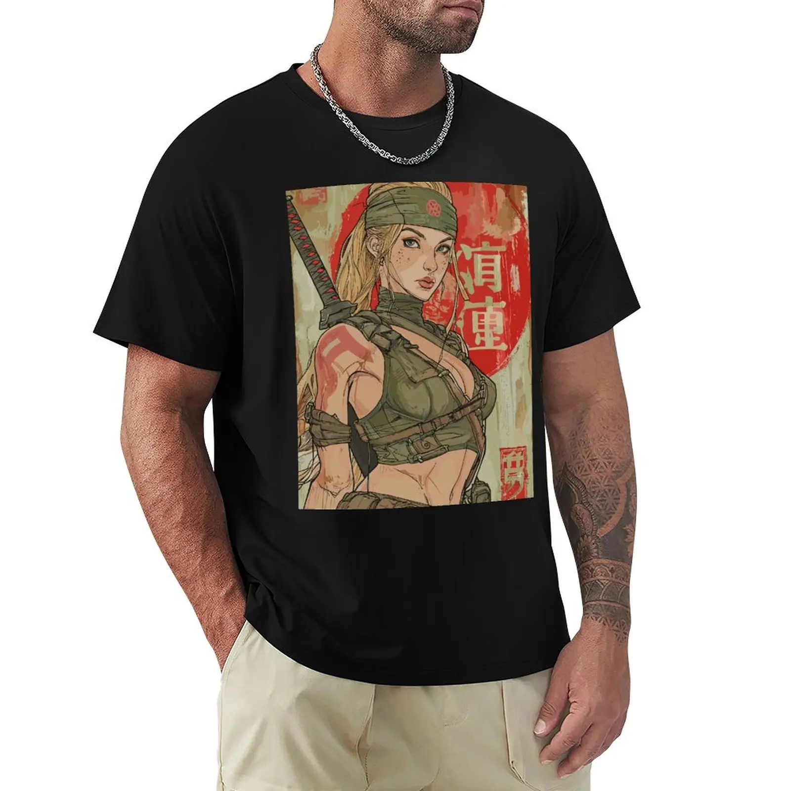 Camiseta de manga corta con estampado combinable de Sonya Blade Mortal Kombat Fanart