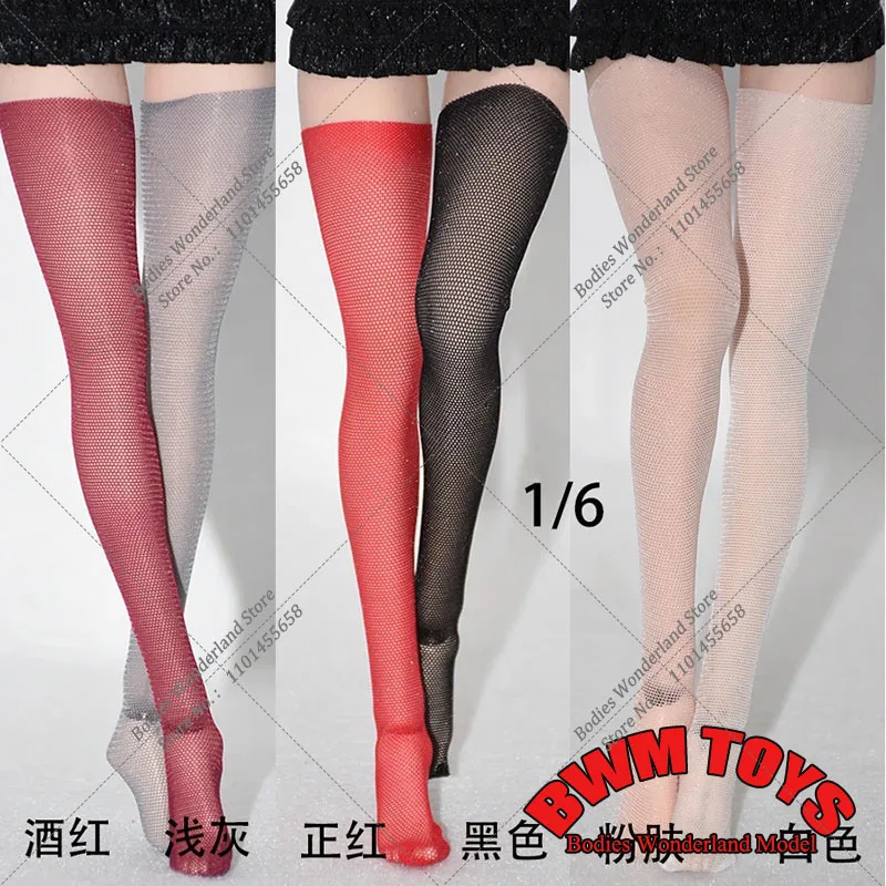 1/12 Scale Sexy Superfine Mesh Over Knee High Tube Socks Stockings Long Knee Sock Accessories for 6 inches Action Figure