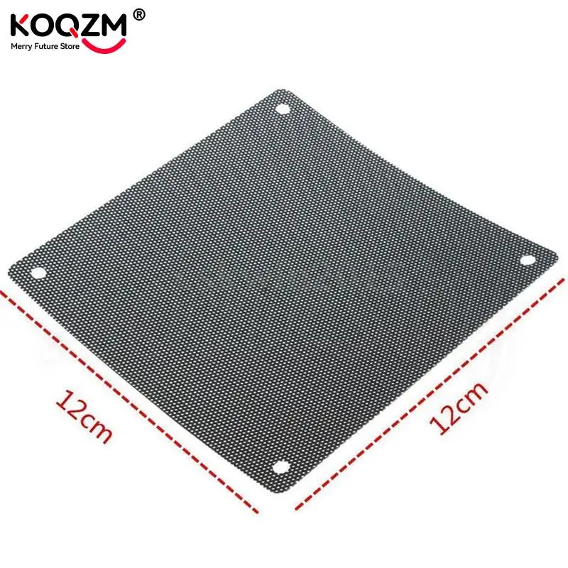 5pcs Computer Mesh 120mm Cuttable Black PVC Case PC Fan Dust Filter Dustproof Cover Chassis Dust Cover for Computer Cooling Fan