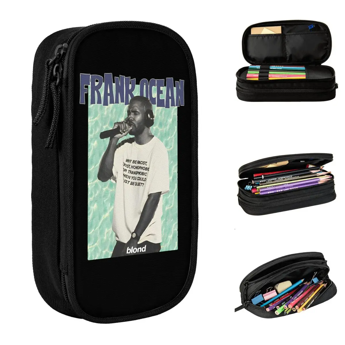 Preciosos estuches para lápices Franks Oceans Blond Rock, portalápices, bolsas para lápices de gran capacidad, papelería escolar con cremallera para estudiantes