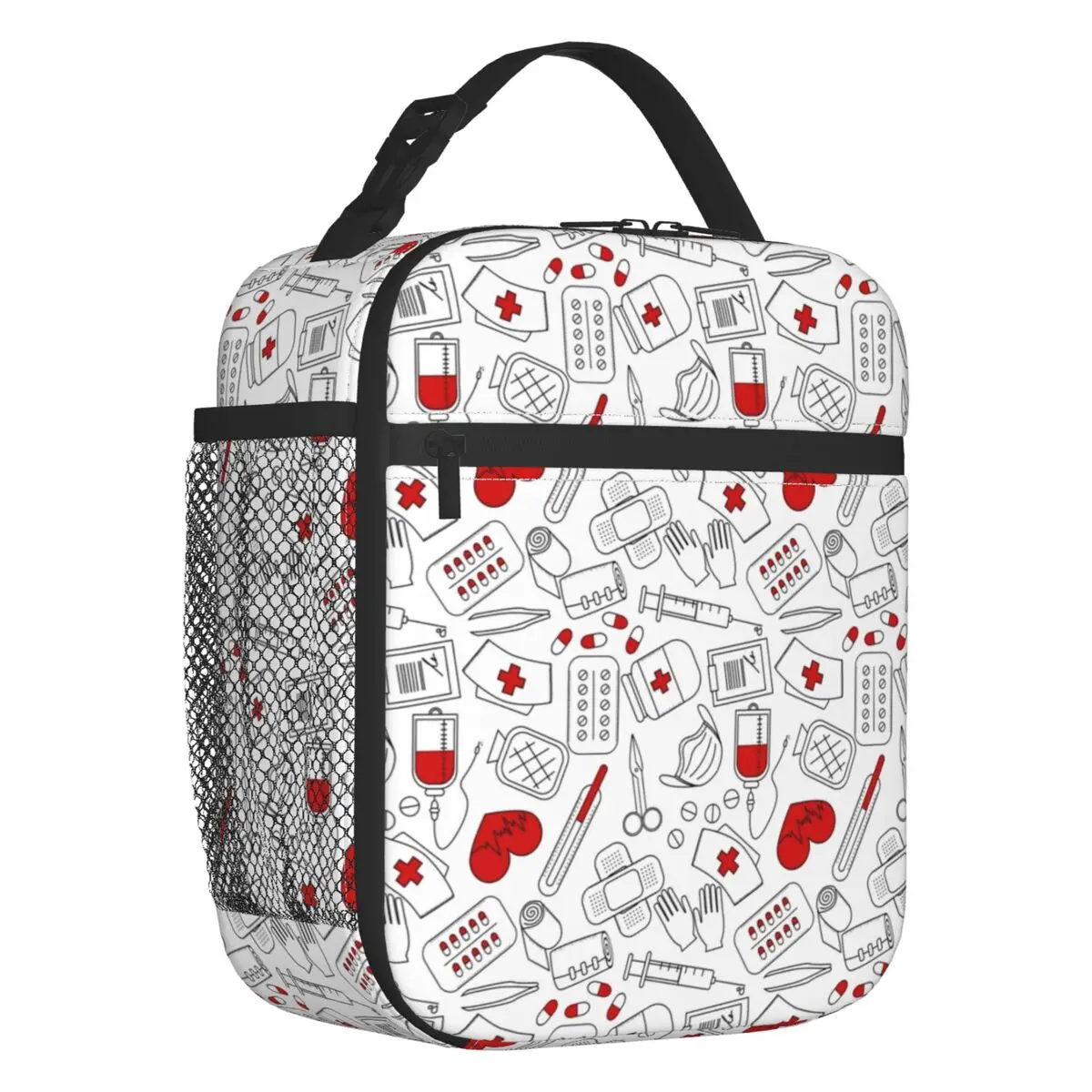 

Cartoon Funny Nurse Insulated Lunch Bag for Women Waterproof Nursing Cooler Thermal Lunch Box Office Work School