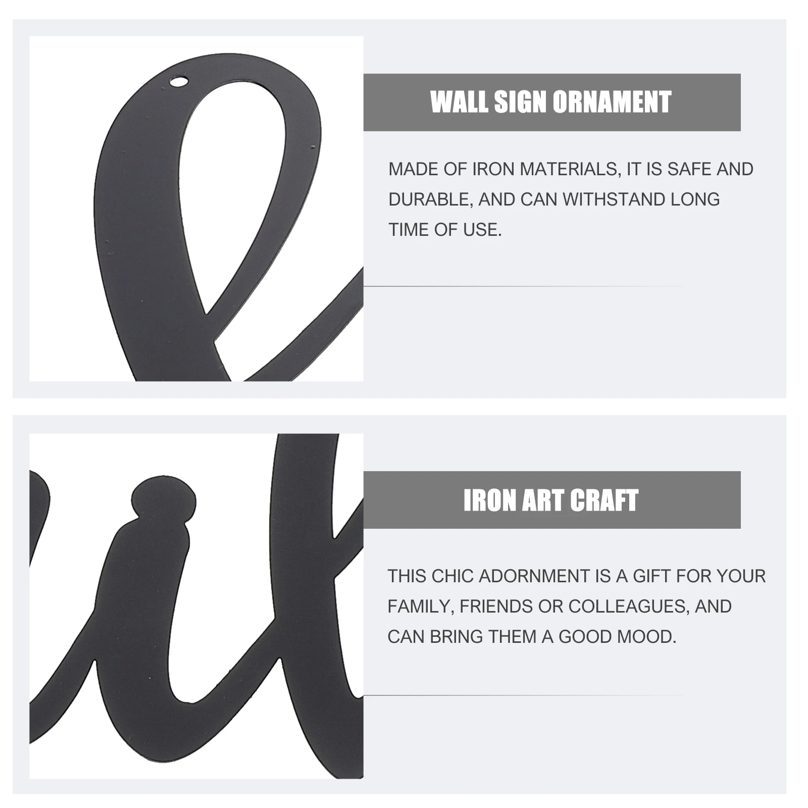 

Iron Letter Wall Sign nament Exquisite Decor Hanging Home Office Art Craft Smooth Gift Family Friends Charming Wall