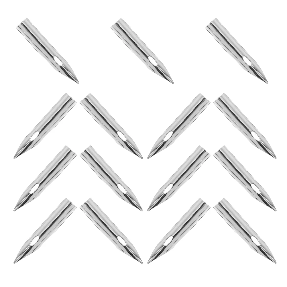 

15 pcs Precision Pen Nibs For Dip Pens Fountain Pen Nibs Silver Metal Drawing Calligraphy Supplies Replacement Tips