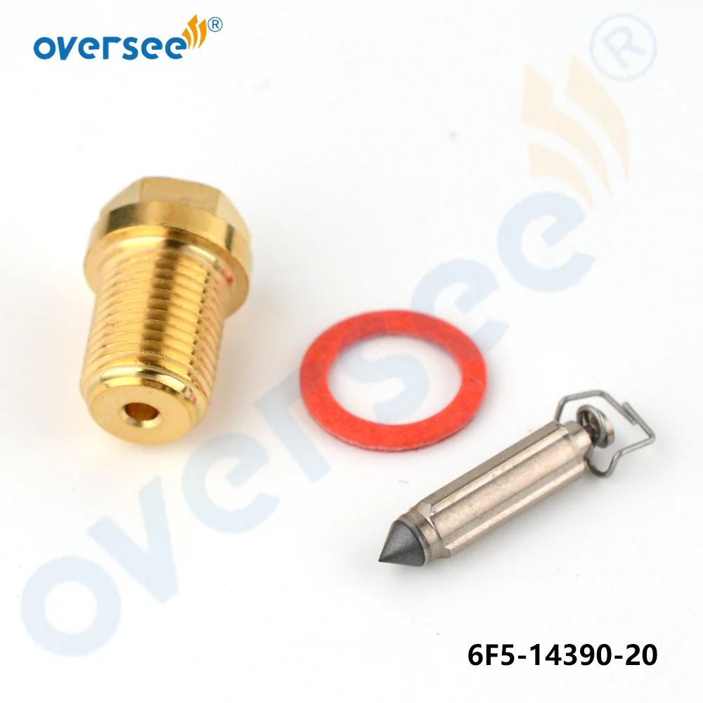 OVERSEE NEEDLE VALVE SEAT ASSY E40G E40J 40HP K40 40J 6F5-14390-20 21 12 Replace for Yamaha Outboard Engine Motor