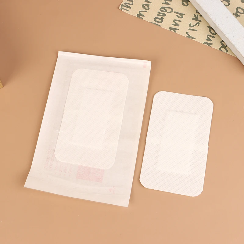 10Pcs 6x7CM 6x10CM Breathable Non-woven Medical Adhesive Hemostasis Plaster Wounds Dressing Band Aid Bandage First Aid Tool