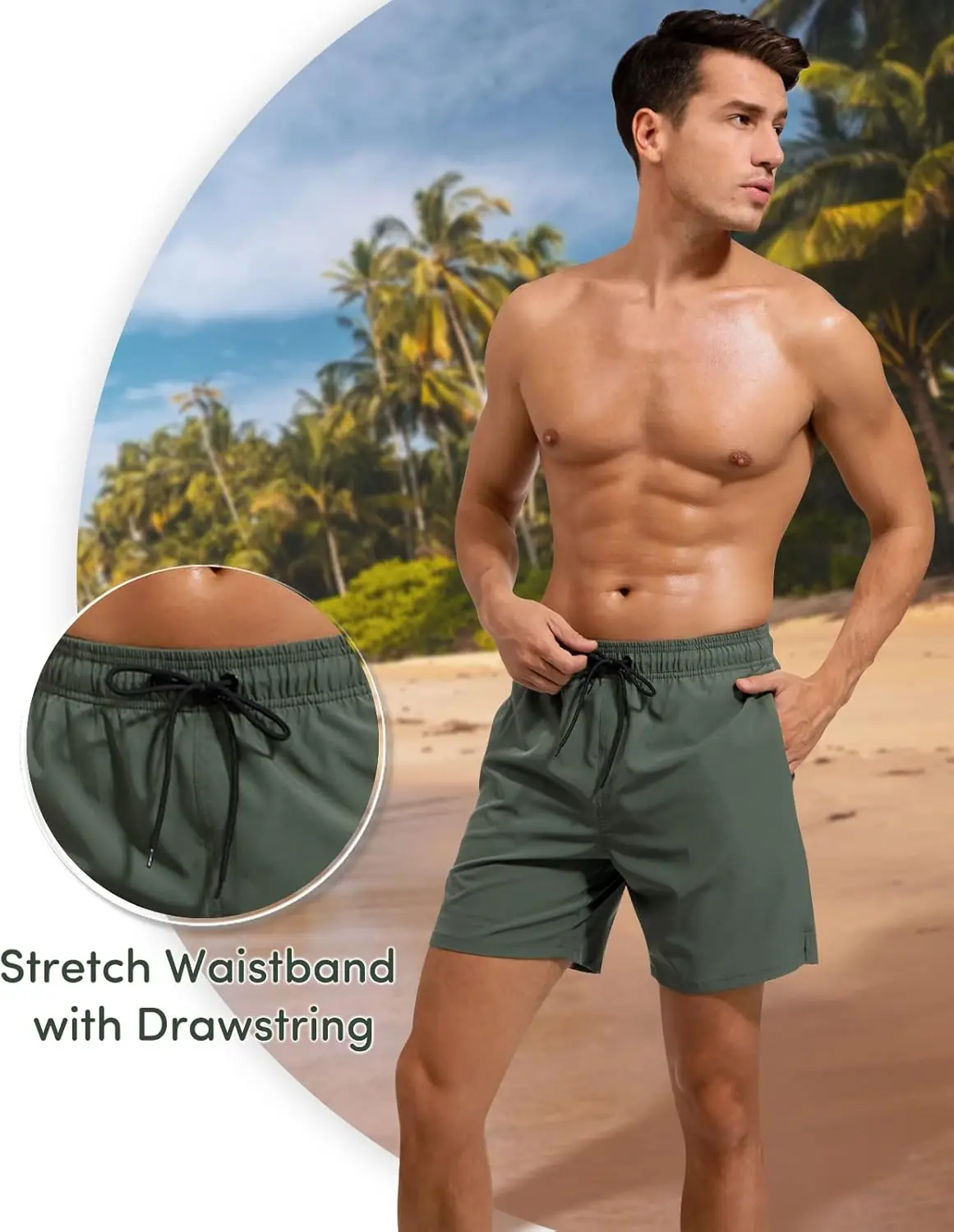 압축 라이너 지퍼 포켓 운동이 포함된 Adorel 남성용 런닝 반바지 2 in 1