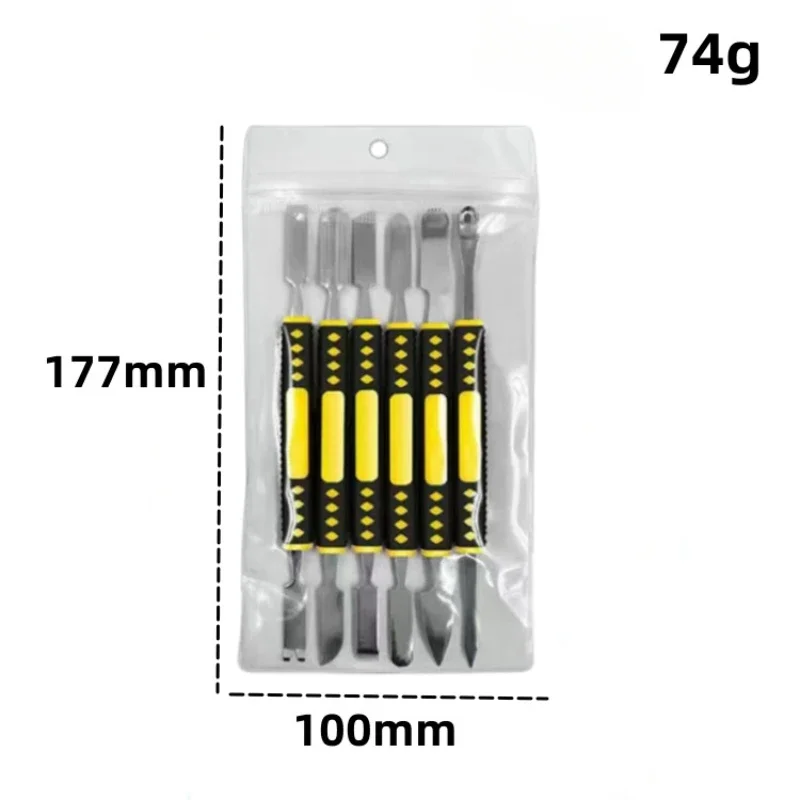 Supply 6-piece Set Flat Shell Shell Opening Hardware Accessories Set Metal Crowbar Mobile Phone Disassembly Maintenance Tools