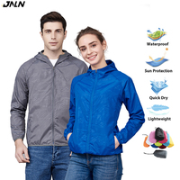 JNLN Unisex Hiking Jacket Men Women Waterproof Quick Dry Camping Windbreaker Outdoor Trekking Fishing Rain Coat Anti UV Clothes