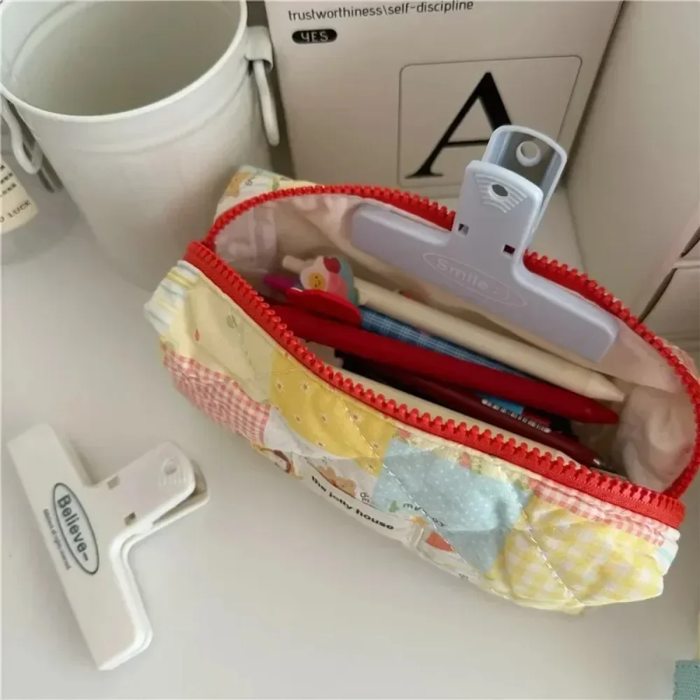 1 stücke Baumwolle Große Kapazität Bleistift Tasche Bunte Dot Stifte Beutel Lagerung Fall Pinsel Halter Geburtstag Geschenk Schule Schreibwaren