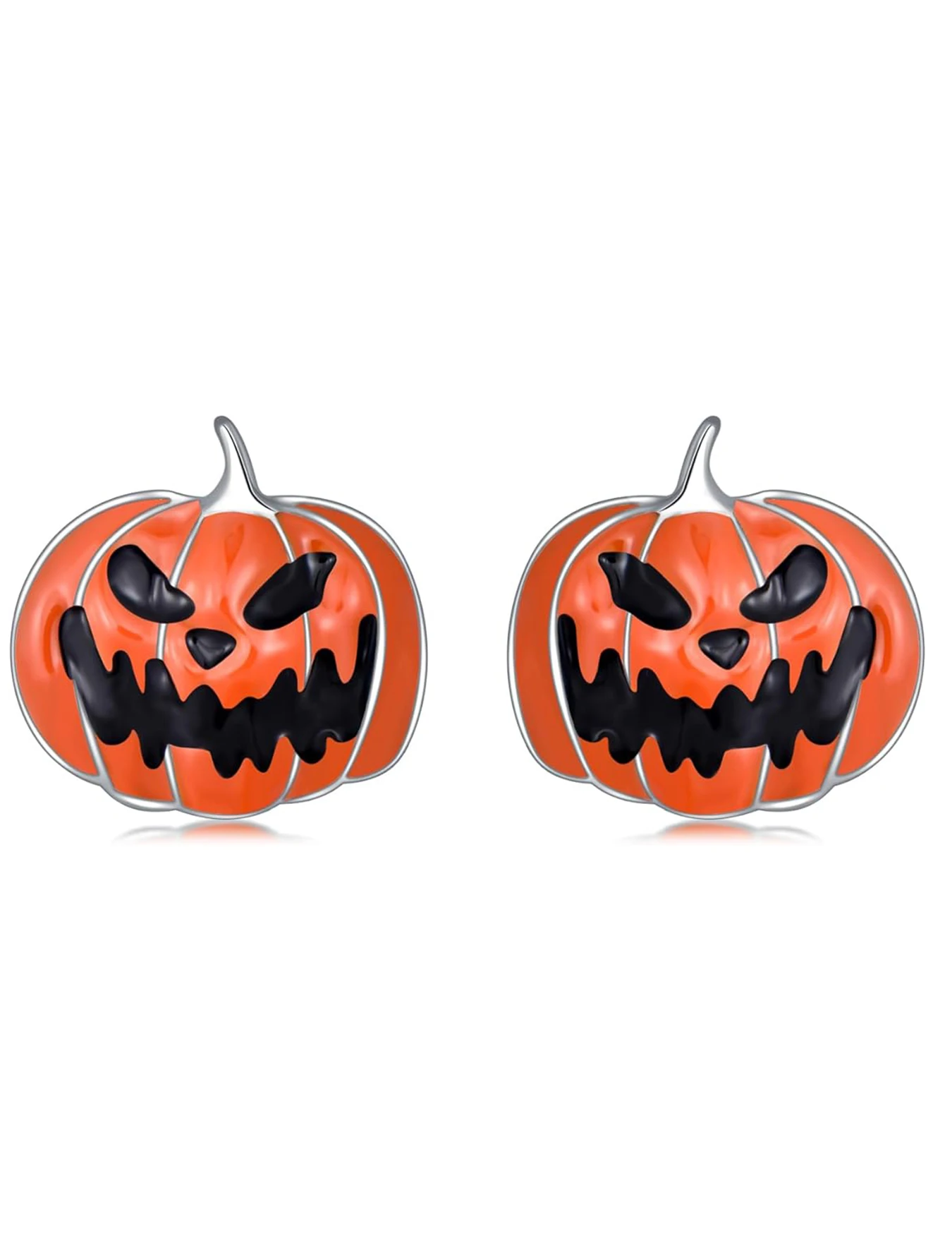 

Gothic Dark Style S925 Silver Bat Pumpkin Ghost Earrings, Unique Halloween Jewelry Gift for Friends and Sisters