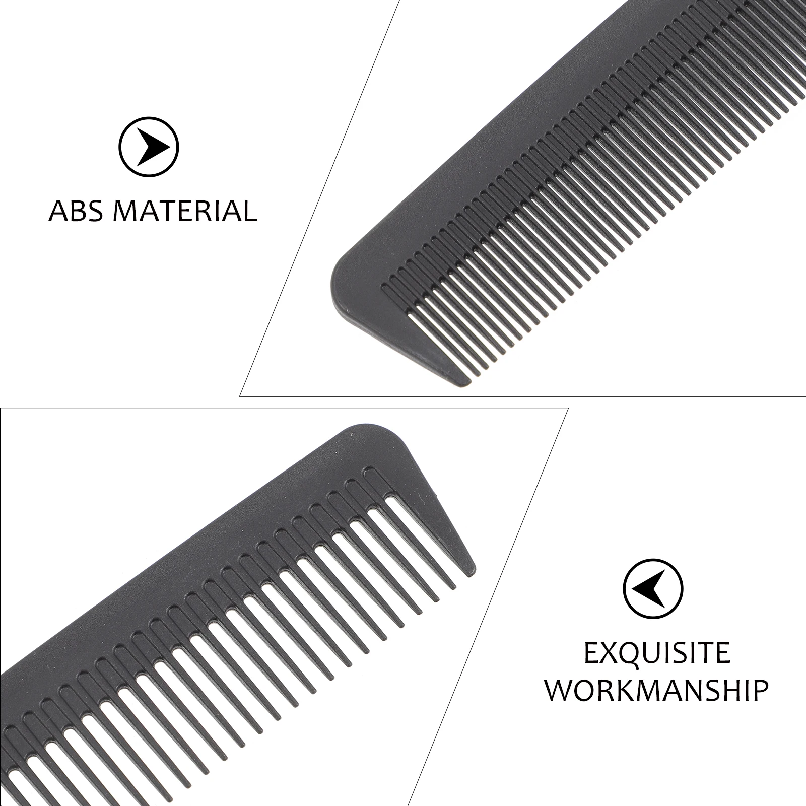 

6pcs Carbon Fiber Texturing Comb Double Tooth Fine Wide Plastic Hair Combs For Detangling Smooth Hairstyling Salon Home Use